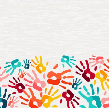 Renk el izi arka plan kavramı, insan eli illüstrasyon çocuk eğitim, Okul öğrenme veya çeşitli toplum yardım için yazdırın. Eps10 vektör