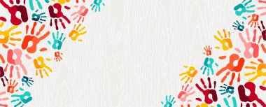 Renk el izi arka plan kavramı, insan eli yazdırma Gösterim amacıyla çocuk eğitim, Okul öğrenme veya topluluktur. Eps10 vektör