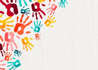 Renk el izi arka plan kavramı, insan eli illüstrasyon çocuk eğitim, Okul öğrenme veya çeşitli toplum yardım için yazdırın. Eps10 vektör