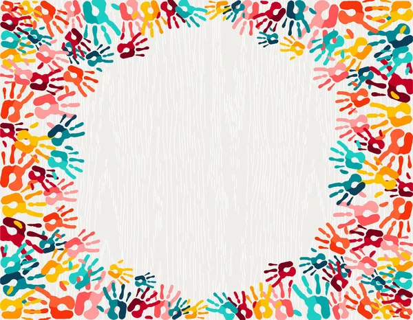 Kleur Handafdruk Achtergrond Concept Print Illustratie Van Menselijke Hand Voor — Stockvector