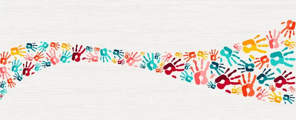 Kleur Handafdruk Achtergrond Concept Menselijke Hand Afdrukken Illustratie Voor Kind — Stockvector