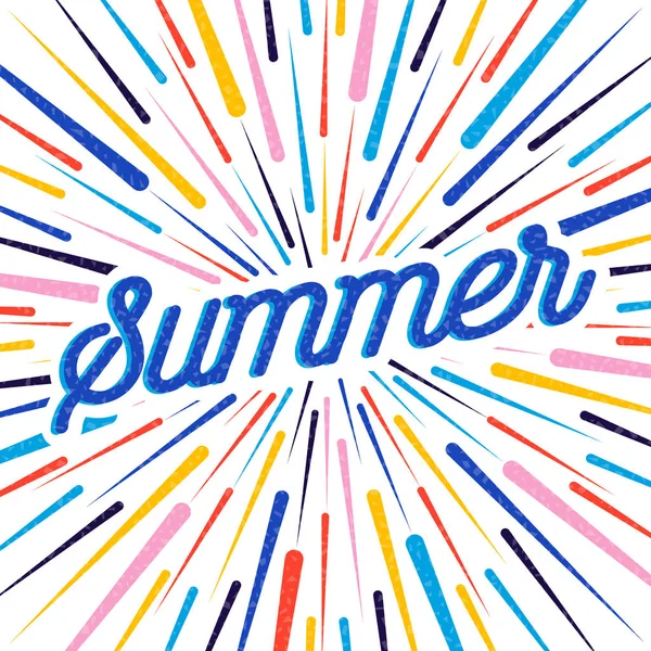 Щасливий Літній Дизайн Вітальних Листівок Яскравим Кольором Абстрактне Оздоблення Типографічна — стоковий вектор