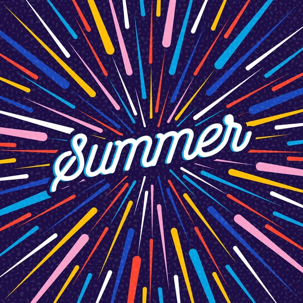 Canlı renk soyut dekorasyon ve tipografi alıntı ile tasarım mutlu yaz tebrik kartı. Eps10 vektör