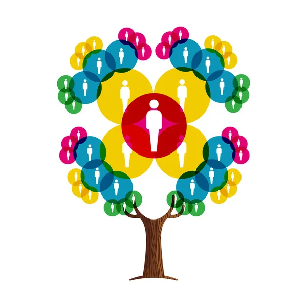 Tree Made Online People Profile Avatars Concept Illustration Community Help — Stock Vector