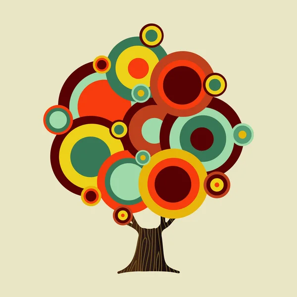 Baum Aus Farbenfrohen Abstrakten Formen Vintage Farbe Geometrische Textur Für — Stockvektor