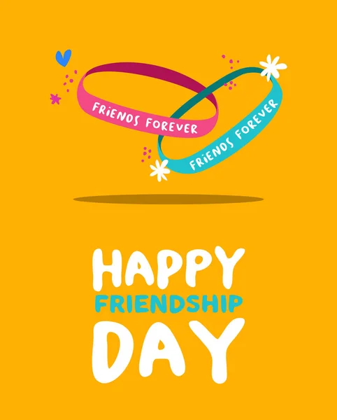 Happy Friendship Day Biglietto Auguri Una Vacanza Speciale Amici Sempre — Vettoriale Stock