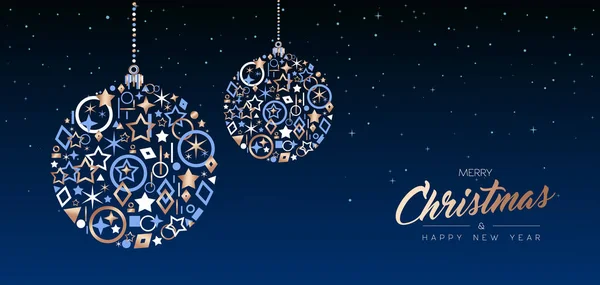 Joyeux Noël Nouvel Élégante Illustration Bannière Web Ornement Boule Noël — Image vectorielle
