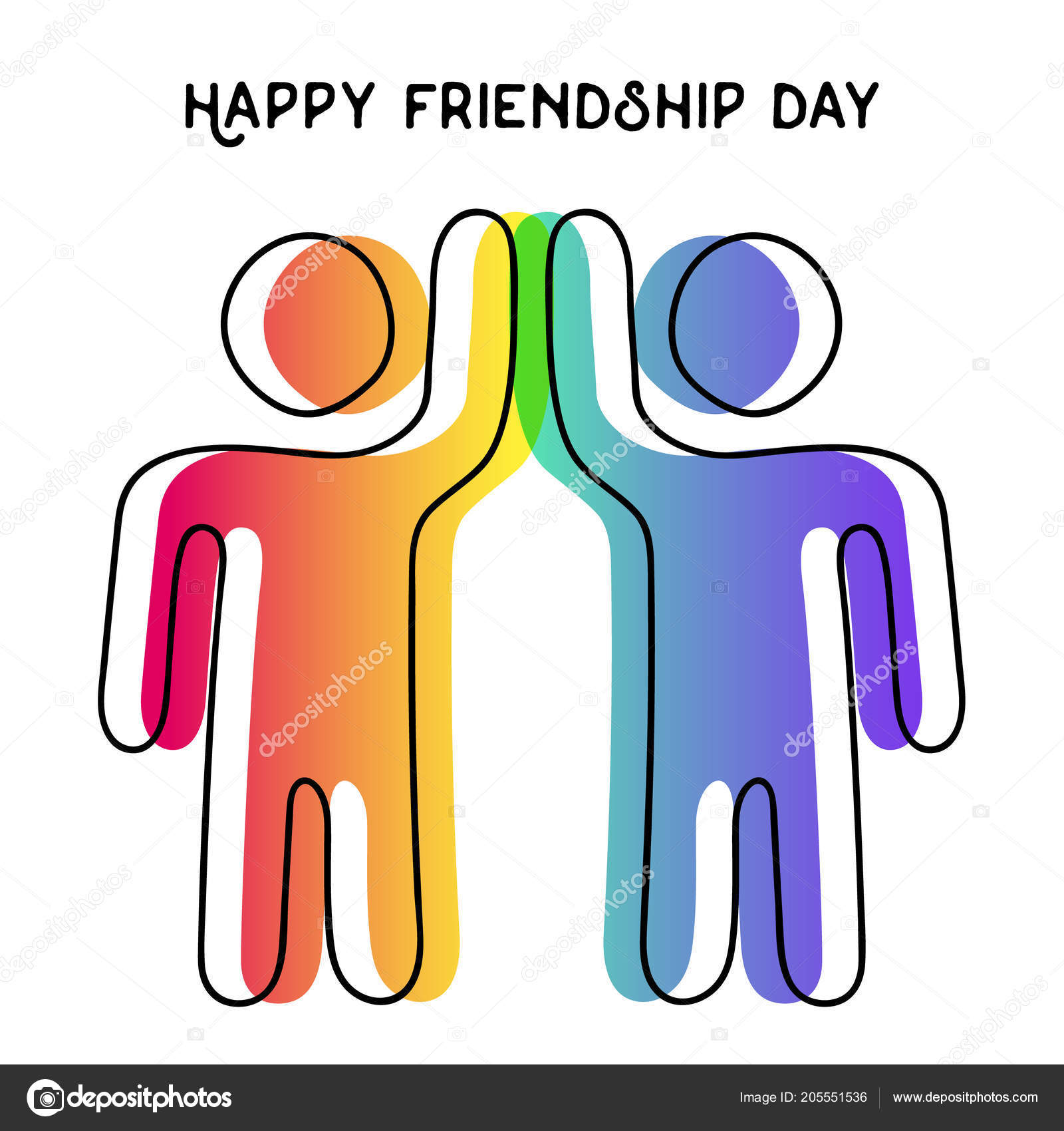 happy friendship day greeting card friends doing high five special