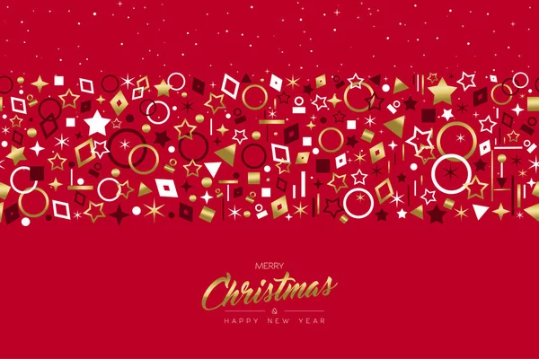 Feliz Natal Feliz Ano Novo Ilustração Cartão Felicitações Luxo Ouro — Vetor de Stock