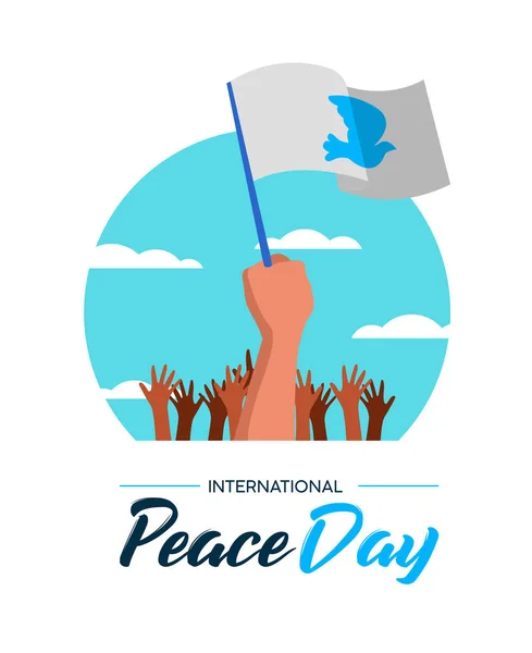 Międzynarodowy Dzień Pokoju Ilustracja Świata Święto Wolności Dla Wszystkich Grupa — Wektor stockowy