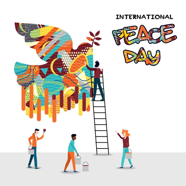 Karta Dnia Międzynarodowego Pokoju Dla Jedności Świata Kultury Pomocy Zróżnicowane — Wektor stockowy