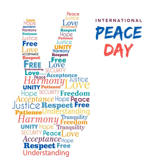 Παγκόσμια Ημέρα Ειρήνης Εικονογράφηση Για Διεθνή Εορτασμό Ελευθερίας Και Διακοπών — Διανυσματικό Αρχείο