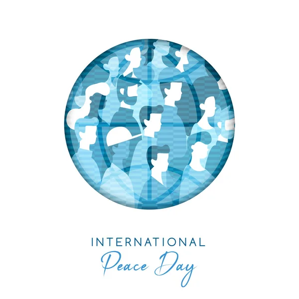 Διεθνής Ημέρα Ειρήνης Εικονογράφηση Στο Χαρτί Κόψτε Στυλ Για Την — Διανυσματικό Αρχείο