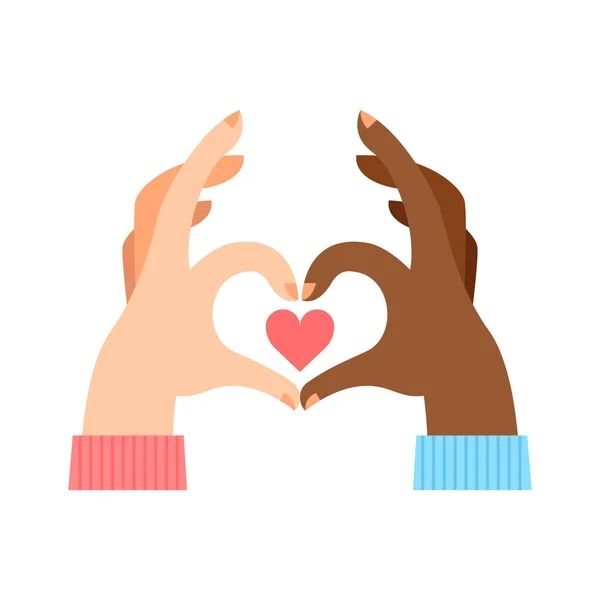 Hands Making Heart Shape Hand Sign Illustration Social Network Button — Stock Vector