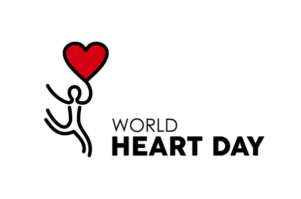 Światowy Dzień Serca Typografii Cytat Ilustracja Dla Miłości Opieki Zdrowotnej — Wektor stockowy