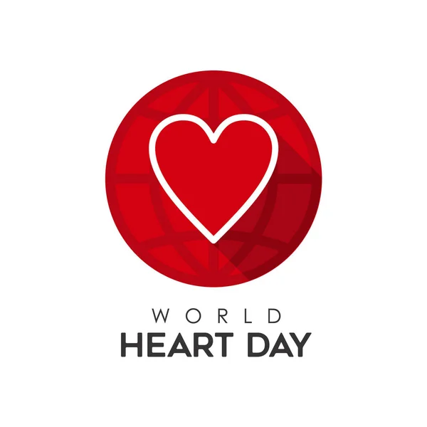 Światowy Dzień Serca Typografii Cytat Ilustracja Dla Miłości Opieki Zdrowotnej — Wektor stockowy