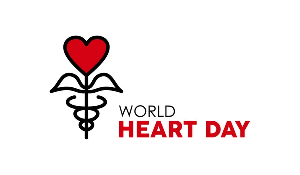 World Heart Day Typography Quote Illustration Love Health Care Text — Stock Vector