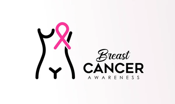 Brustkrebs Bewusstsein Monat Typografie Zitat Zeichen Für Die Gesundheitliche Unterstützung — Stockvektor