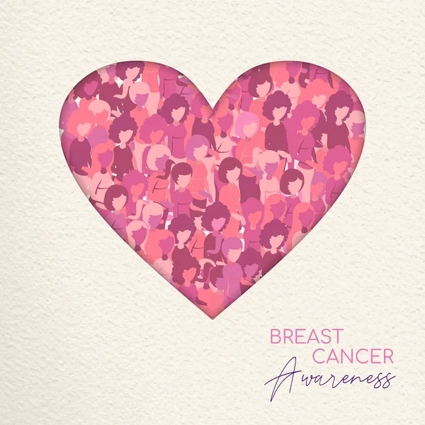 Breast Cancer Awareness Month Illustratie Voor Overlevende Vrouwen Eenheid Ondersteuning — Stockvector