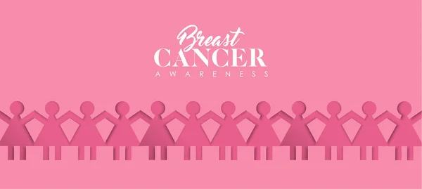 Breast Cancer Awareness Month Web Banner Afbeelding Van Overlevende Vrouwen — Stockvector
