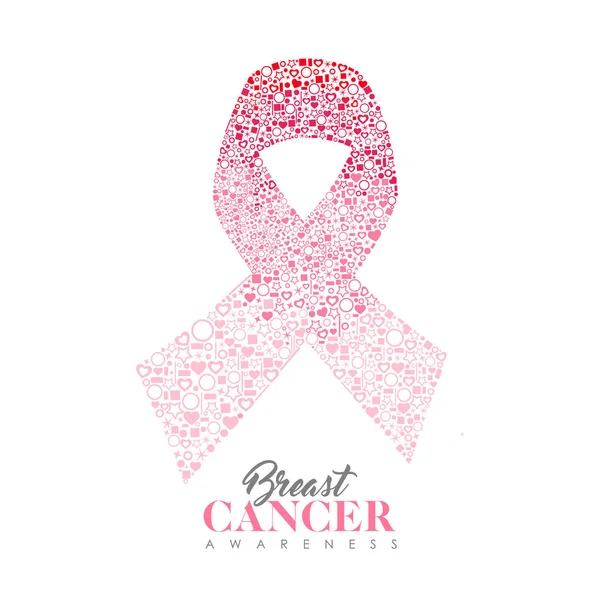 Breast Cancer Awareness Month Illustration För Överlevande Kvinnor Och Hälsa — Stock vektor