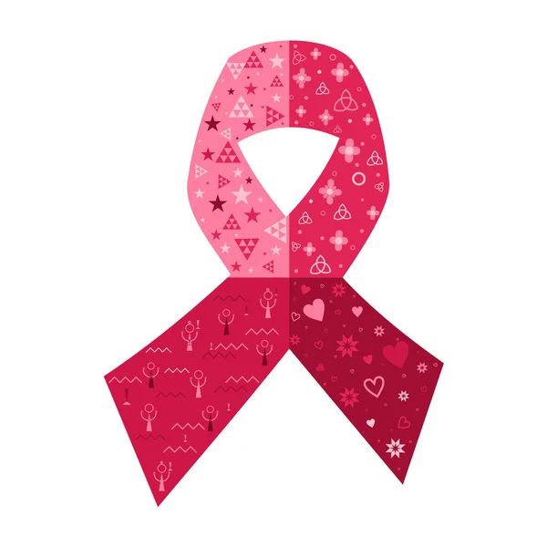 Piersi Cancer Awareness Month Ilustracja Dla Wsparcia Miłości Zdrowia Kształt — Wektor stockowy