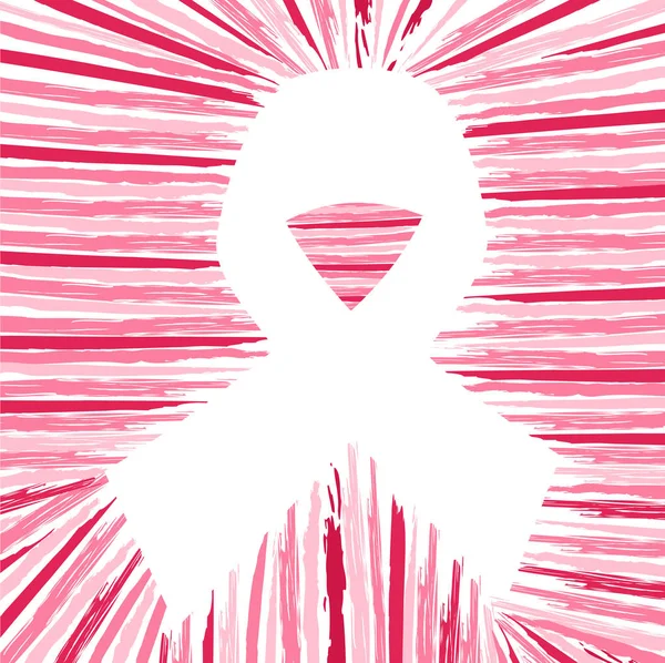 Brustkrebs Aufklärungsmonat Illustration Für Überlebende Frauen Und Gesundheitsunterstützung Rosafarbene Schleifenform — Stockvektor