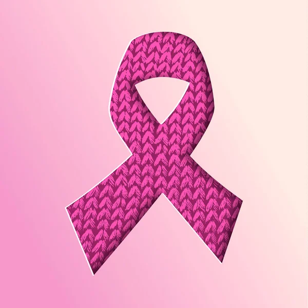 Breast Cancer Awareness Hónap Illusztráció Szerelem Támogatja Papír Kivágott Stílusban — Stock Vector