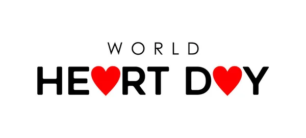 Світ День Серця Типографіки Знак Профілактики Охорони Здоров Червоний Heartshape — стоковий вектор
