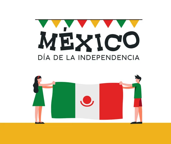 Ilustrasi Happy Mexico Independence Day Dalam Bahasa Spanyol Rancangan Perayaan - Stok Vektor