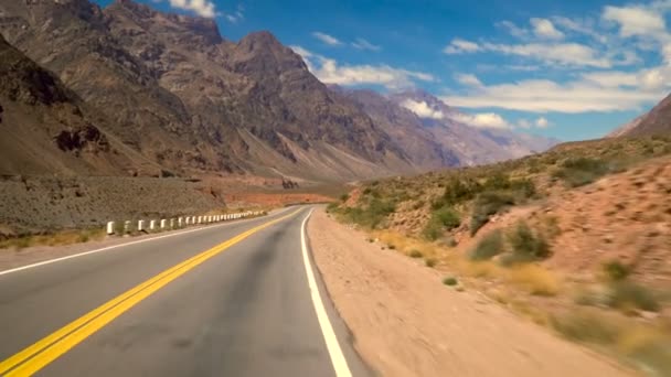 Vista Del Conductor Pov Coche Conducción Carretera Desierta Vacía Aventura — Vídeo de stock