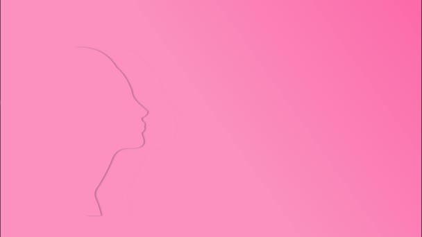 Brustkrebs Sensibilisierungsmonat Animation Rosa Frauengesichter Zur Unterstützung Der Gesundheit Konzeptmaterial — Stockvideo