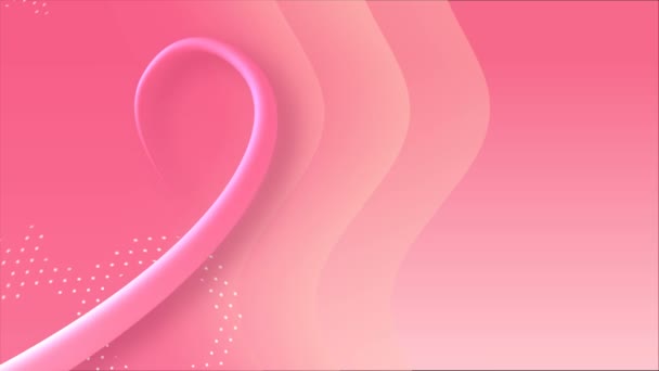 Breast Cancer Awareness Month Animation Concept Pink Ribbon Health Support — Stock Video