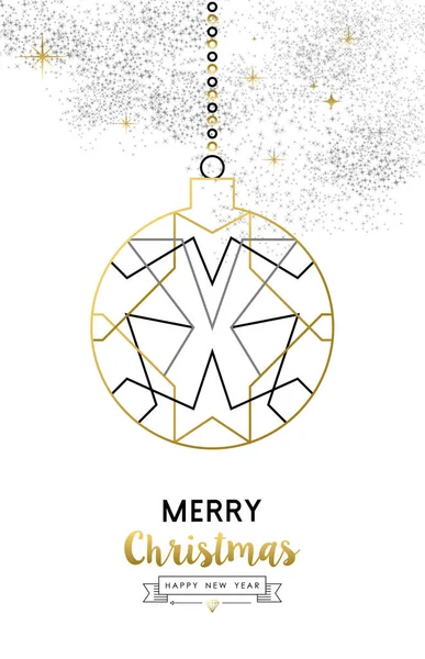 Merry Christmas Happy New Year Elegante Overzicht Geometrie Stijl Art — Stockvector