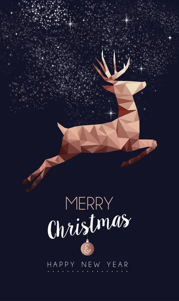 Feliz Navidad Feliz Año Nuevo Elegante Etiqueta Diseño Ilustración Cobre — Vector de stock