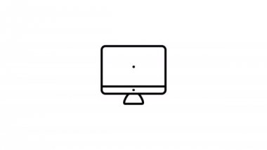 Yeni e-posta bildirimi, 2d animasyon ile bilgisayar ekranı. Stil pc monitör simgesi app kullanıcı arabirimi, iş e-posta veya internet sitesi hareket grafik 4 k görüntüleri anahat.