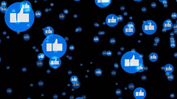 Buttons Social Network Communication Internet Success Animation Blue Thumb Icons — Stock Video