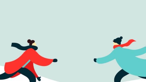 Frohe Weihnachten Und Ein Gutes Neues Jahr Animation Junge Mann — Stockvideo