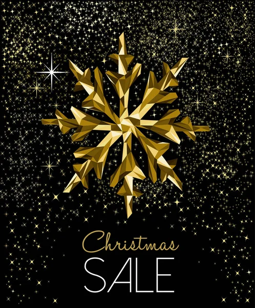 Christmas Sale Gold Winter Holiday Decoration Seasonal Discount Golden Glitter — Stock Vector