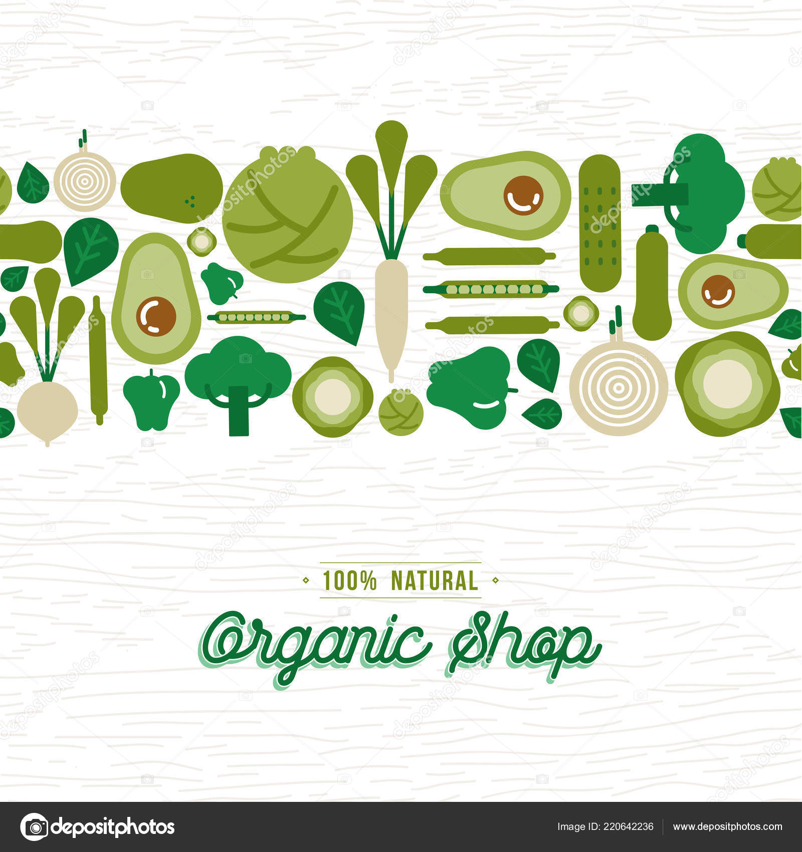 Conceito Loja Orgânica Com Ícones Desenhos Animados Vegetais Verdes  Alimentação Vetor de ©cienpies 220642236, image size:1600x1700