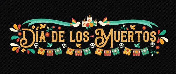 Día Ilustración Tarjeta Felicitación Muerta Español Para Celebración Tradicional Las — Vector de stock