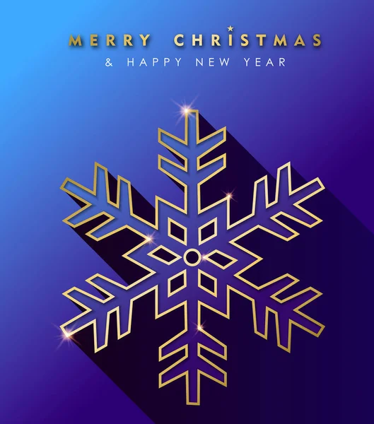 Joyeux Noël Nouvelle Année Carte Voeux Vacances Luxe Silhouette Flocon — Image vectorielle