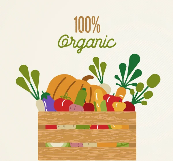 Ilustración Del Concepto Alimentos Orgánicos Para Una Dieta Saludable Con — Vector de stock