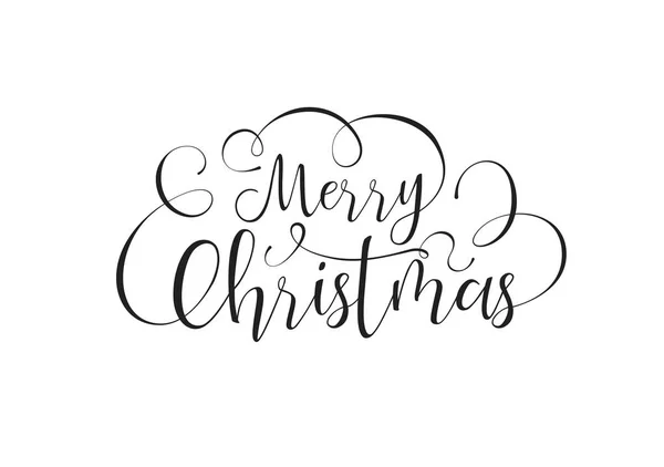 Merry Christmas Kalligrafische Wenskaart Partij Uitnodiging Illustratie Handgeschreven Typografie Tekst — Stockvector