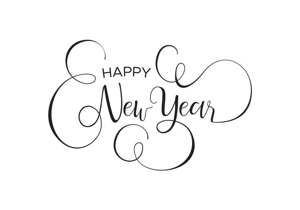 Szczęśliwego Nowego Roku Kaligraficzny Kartkę Życzeniami Lub Strony Zaproszenie Ilustracja — Wektor stockowy