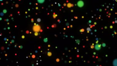 Renkli bulanıklık bokeh ışıklar arka plan hareket. Parti gece sahne olay, Noel tatil sezonu ekran kartı veya ekran koruyucu için rahatlatıcı parçacıkları defocused. Uzay görüntüleri Intro 4 k animasyon kopyalama.
