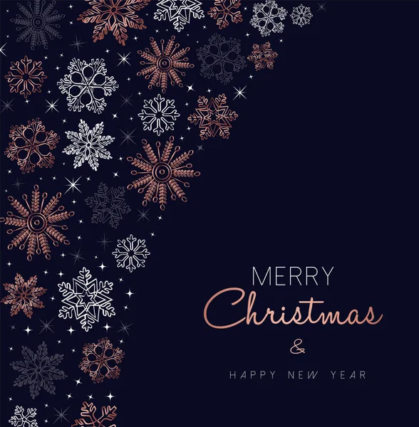 Joyeux Noël Conception Carte Vœux Avec Fond Décoration Flocon Neige — Image vectorielle