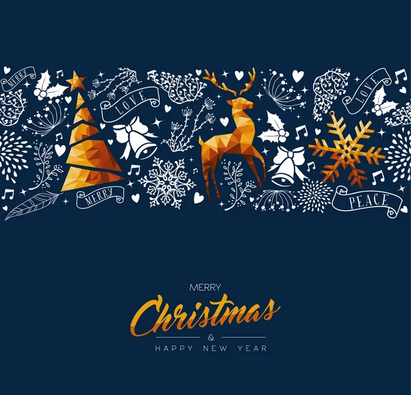 Joyeux Noël Carte Vœux Avec Message Vacances Nouvelle Année Décoration — Image vectorielle