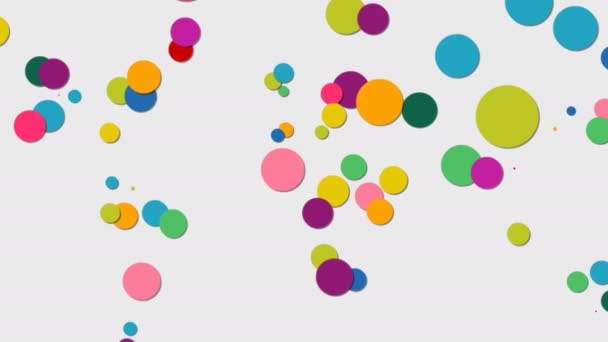 Carte du monde abstraite colorée, animation 2d faite de cercles de concept de diversité vibrante dans le style de coupe de papier 3D. Idéal pour la présentation, les séquences d'information ou les statistiques mondiales. Qualité 4k .   