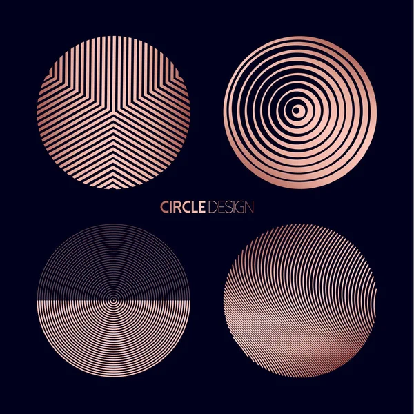 Ensemble Circulaire Moderne Formes Géométriques Avec Des Lignes Des Conceptions — Image vectorielle